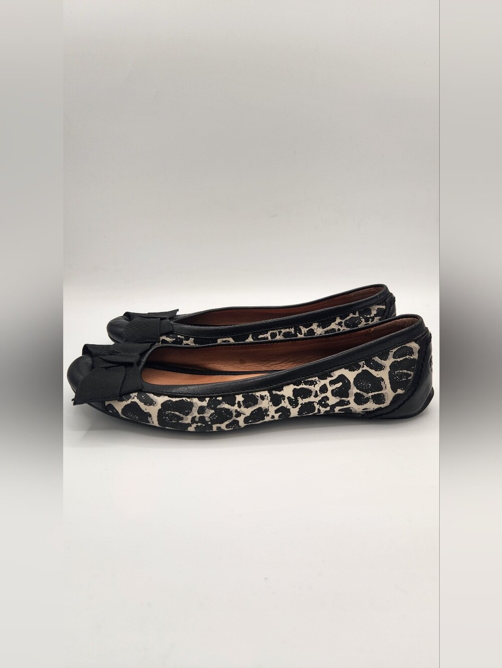 COACH Sade Leopard Calf Hair Leather Ballet Flats Size 8.5